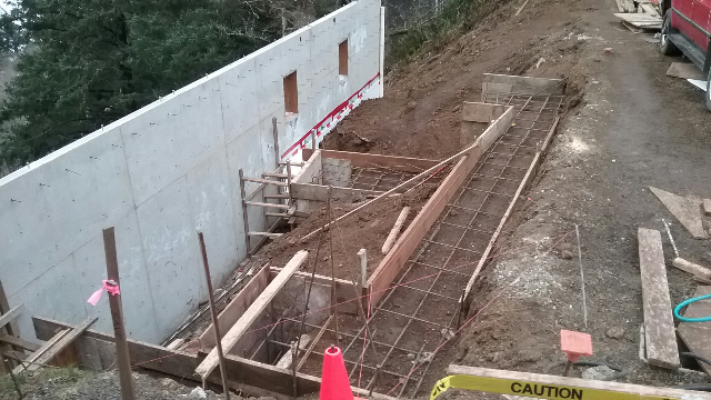 parking lot area with concrete forms