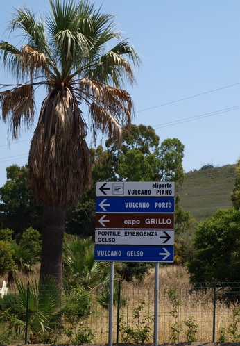 Vulcano Island Road Signs